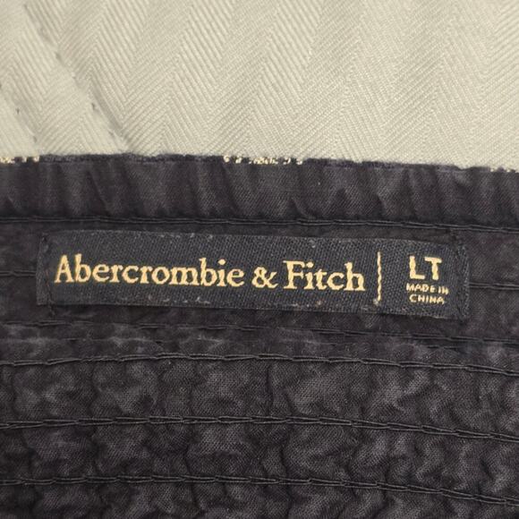 Abercrombie & Fitch Linen Blend Jumpsuit L Navy White Stripe Coastal Wide-leg - Picture 5 of 12